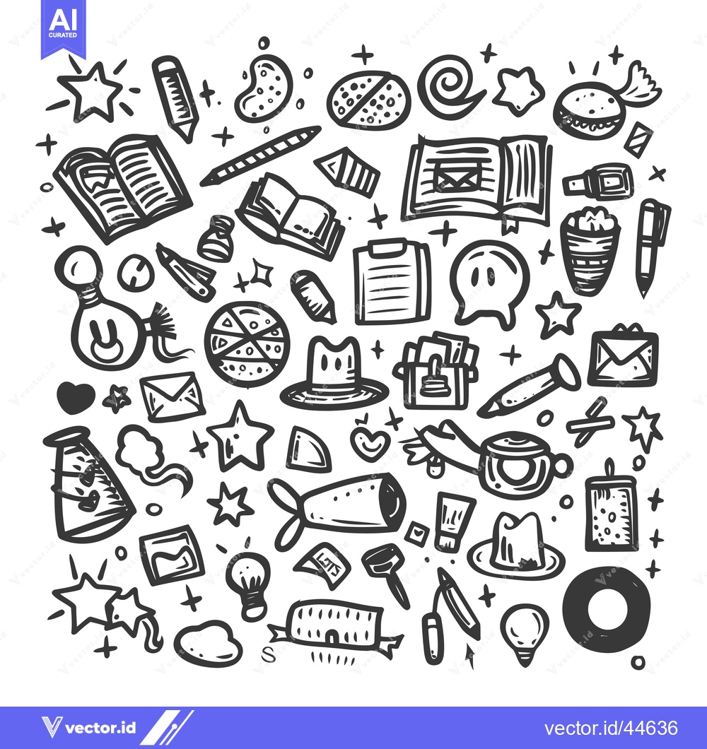 Premium Vector dari Hand-drawn Doodle Collection of Various Objects and Symbols