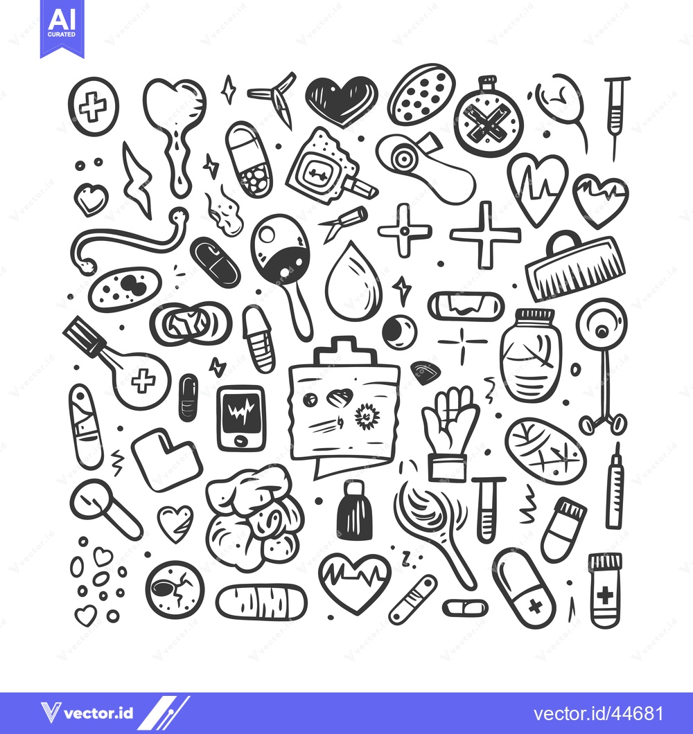 Premium Vector dari Hand-drawn Doodle Illustration of Medical and Healthcare Symbols