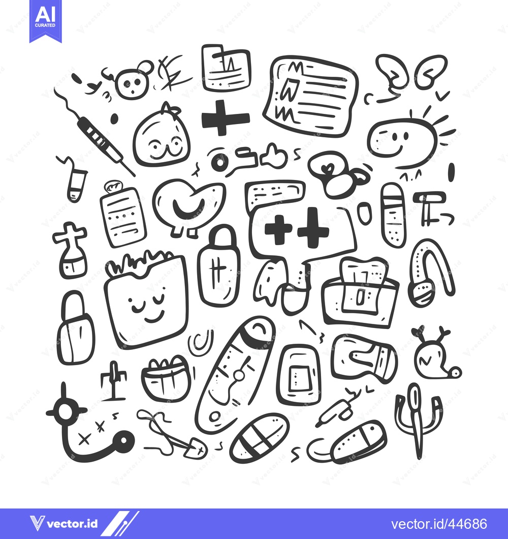 Premium Vector of Hand-Drawn Doodle Illustration of Medical Supplies and Equipment