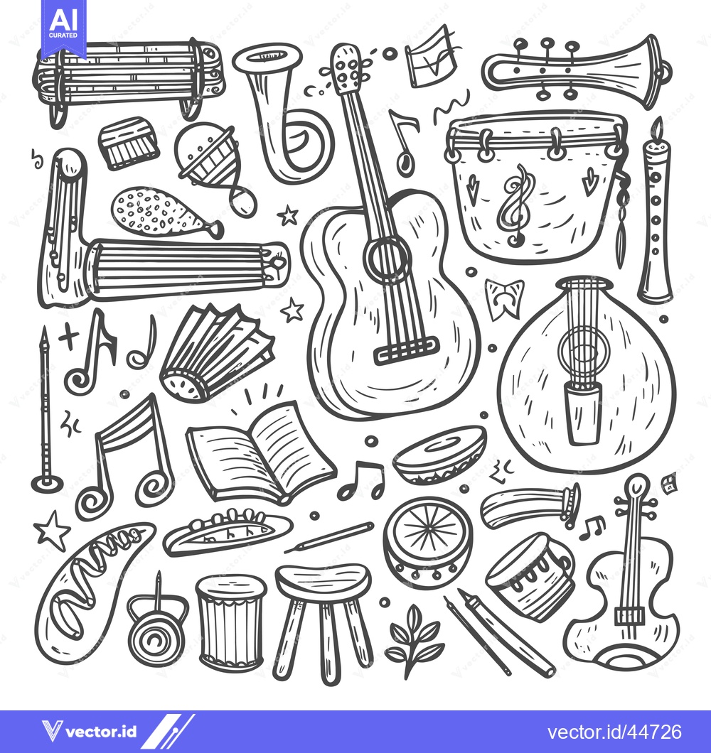 Premium Vector of Hand-drawn Doodle Illustration of Various Musical Instruments