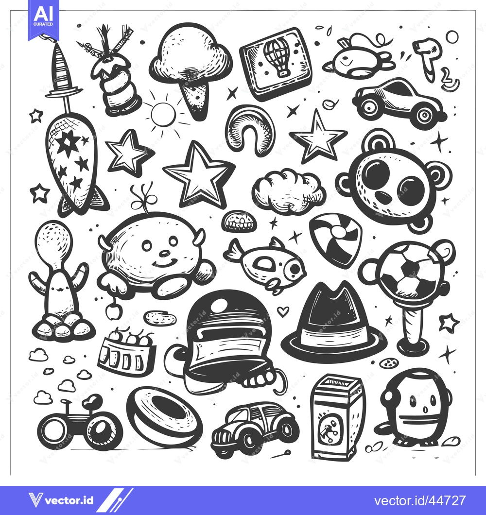 Premium Vector of Hand-Drawn Doodle Illustration of Various Objects and Characters