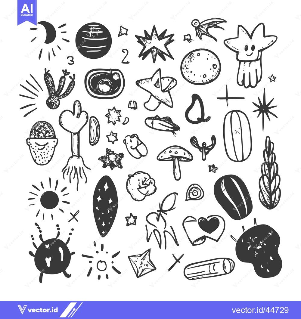 Premium Vector dari Hand-Drawn Doodle Illustration of Various Objects and Symbols