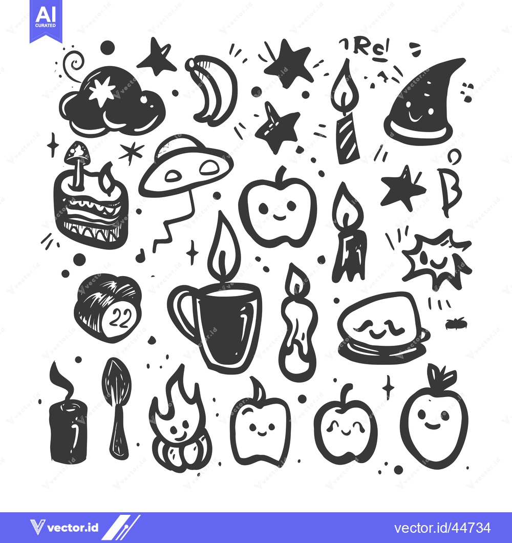 Premium Vector dari Hand Drawn Doodle Illustration Of Various Objects With A Whimsical And