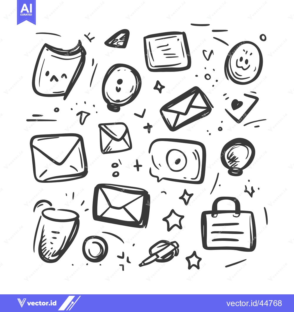 Premium Vector dari Hand-Drawn Doodle Set of Everyday Objects and Symbols