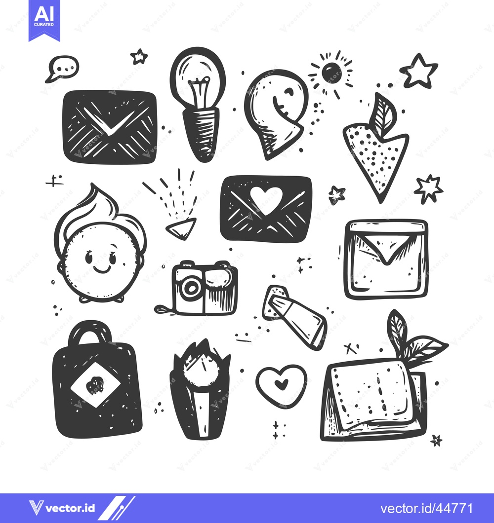 Premium Vector dari Hand-drawn Doodle Set of Various Objects and Symbols