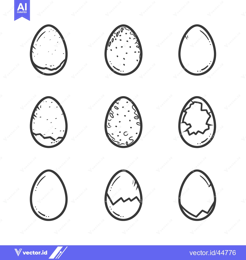 Premium Vector dari Hand-drawn Egg Stages in Black and White