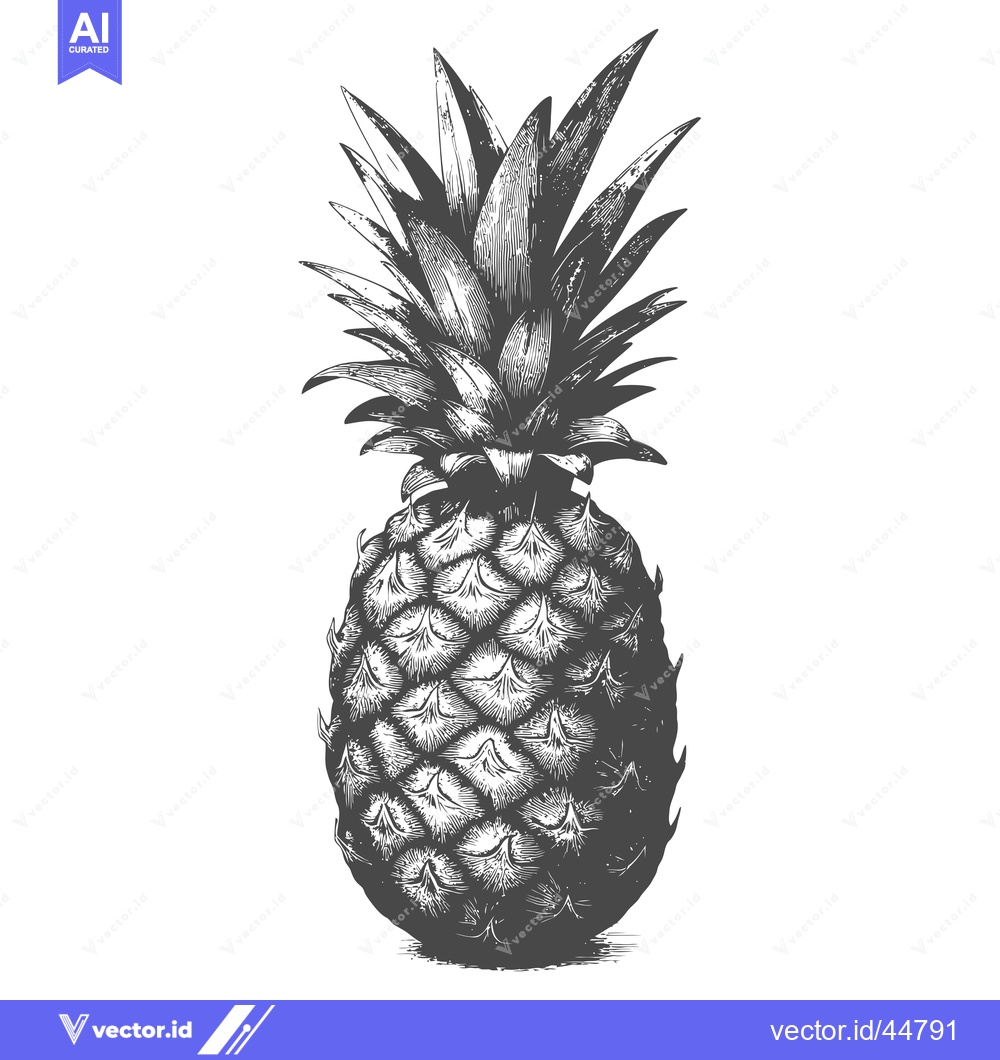 Premium Vector dari Hand-Drawn Engraving Illustration of a Pineapple