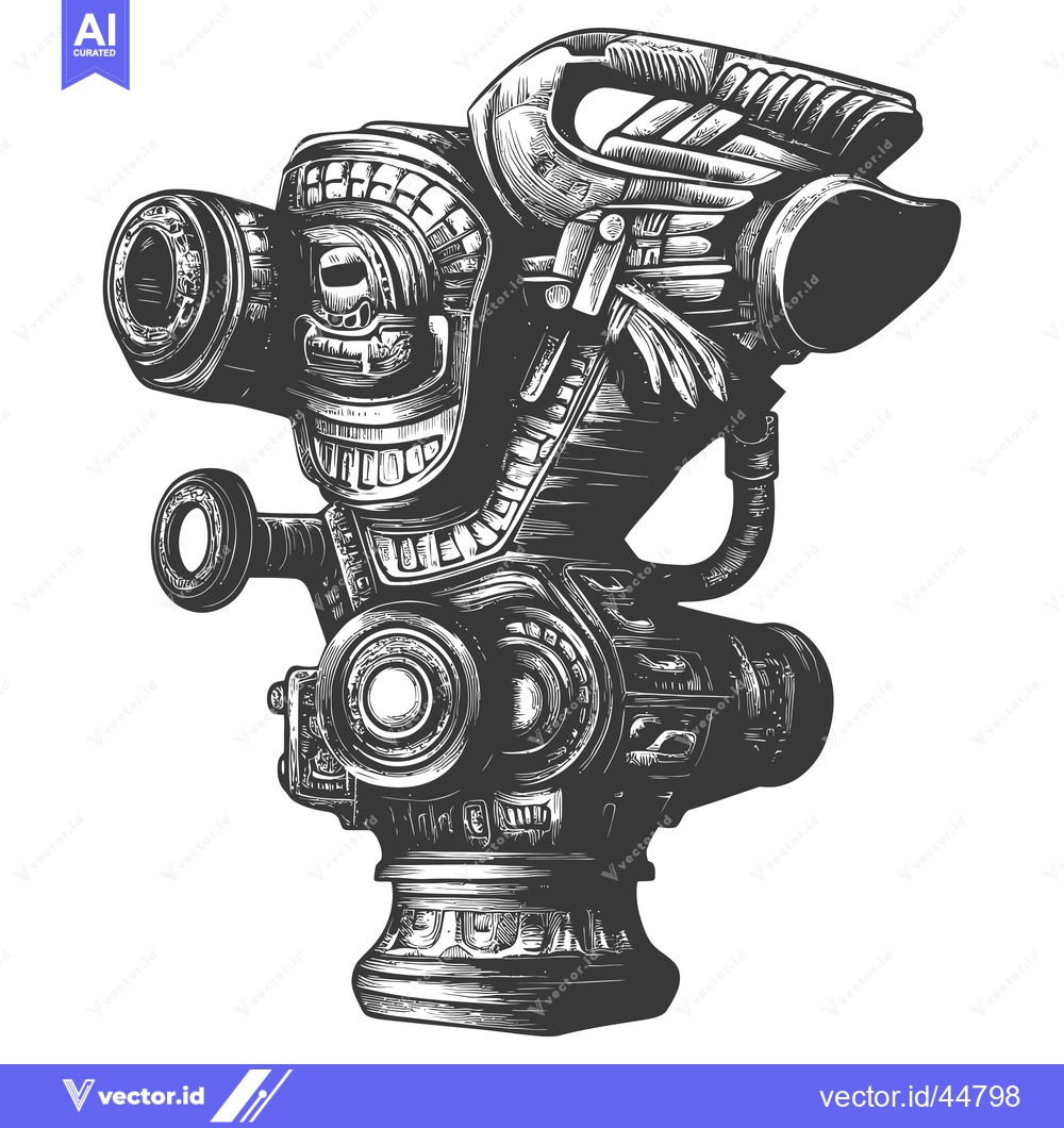 Premium Vector dari Hand-Drawn Engraving of an Ornate, Carved Head