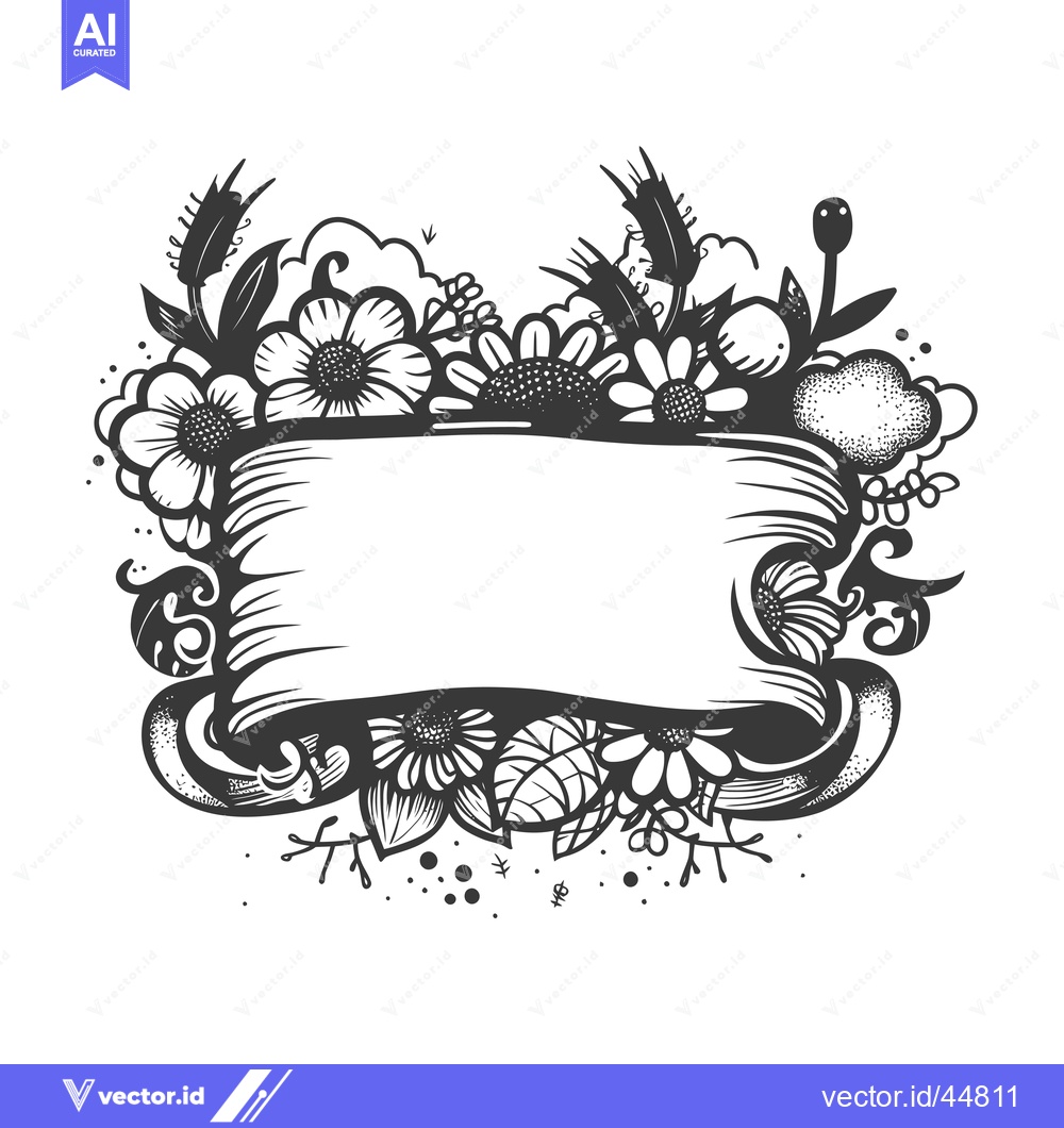 Premium Vector dari Hand-Drawn Floral Banner with Empty Space for Text