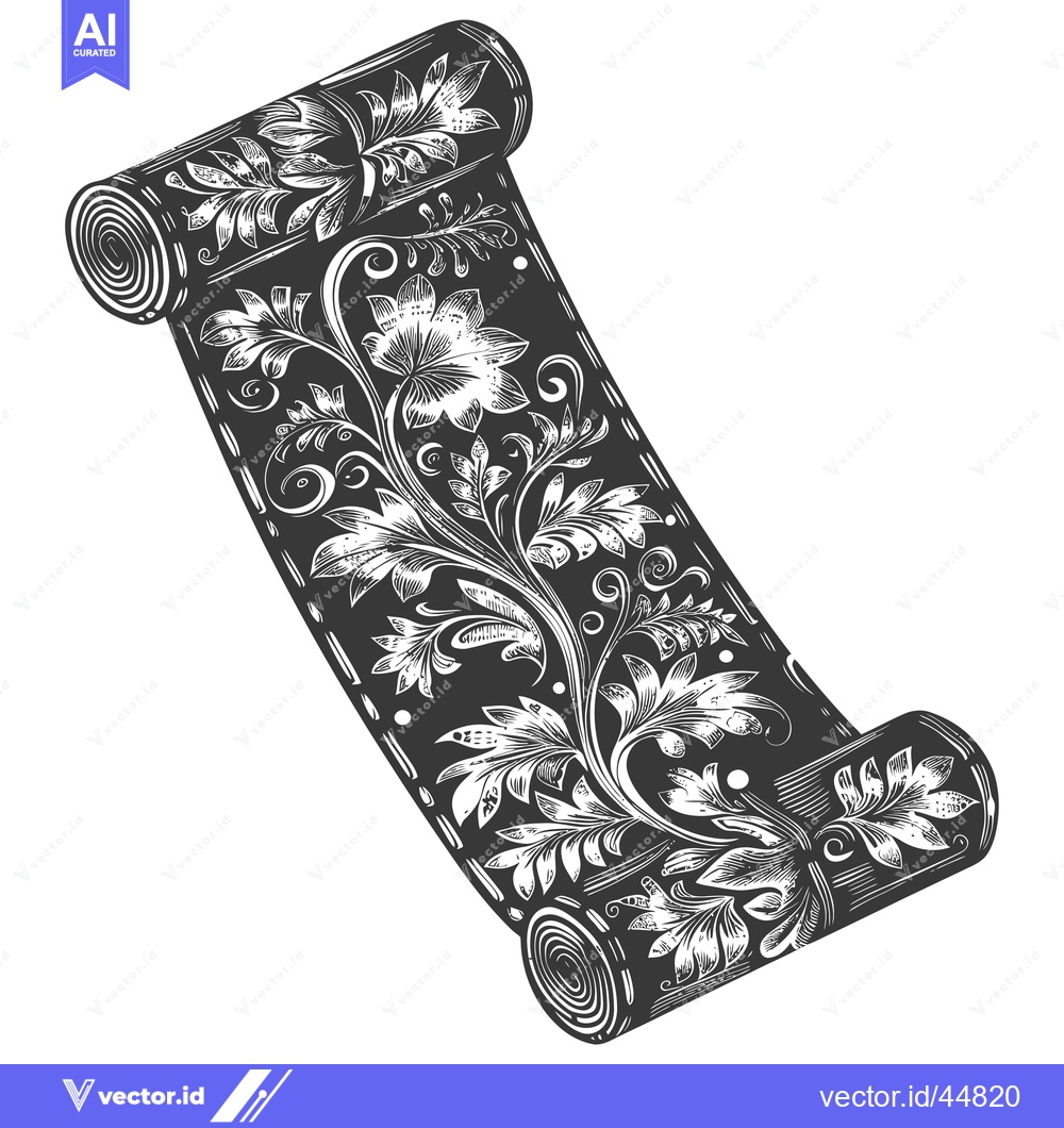 Premium Vector dari Hand-Drawn Floral Scroll Illustration