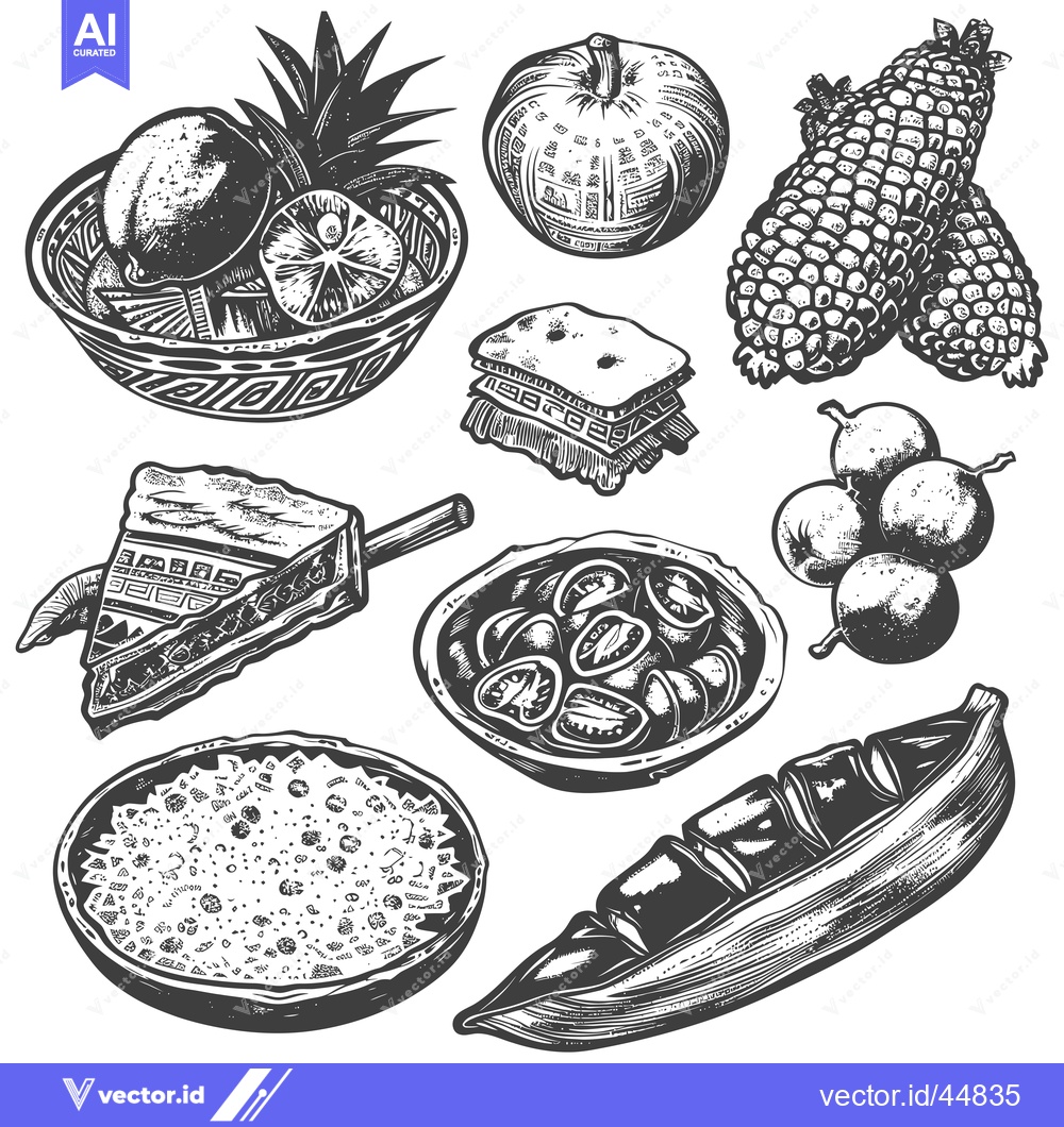 Premium Vector of Hand Drawn Food Illustration with a Variety of Fruits, Vegetables, and