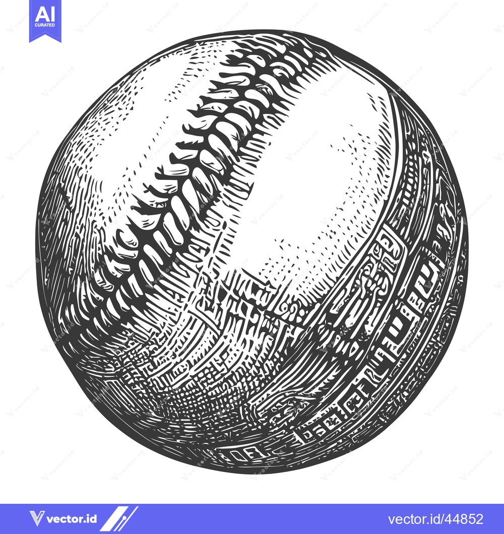 Premium Vector dari Hand-drawn Illustration of a Baseball