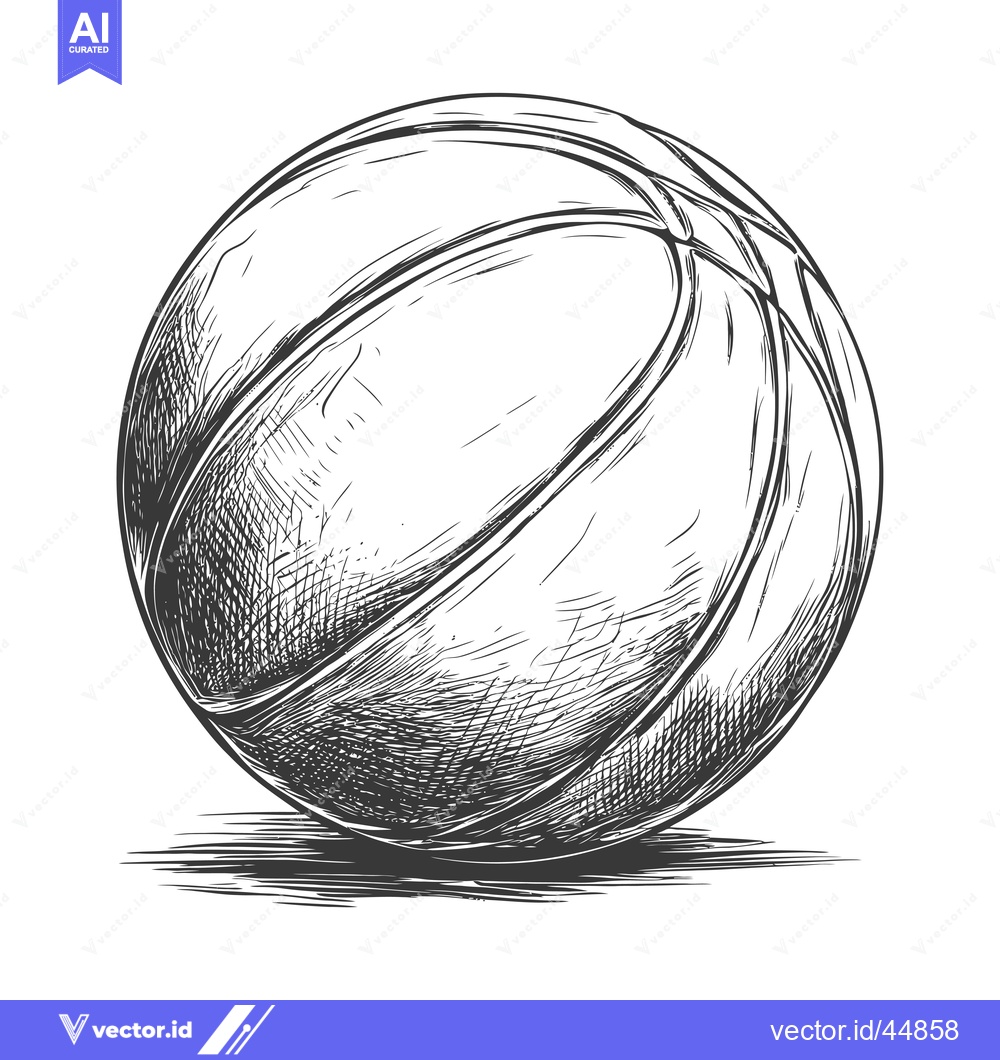 Premium Vector dari Hand-drawn Illustration of a Basketball with Lines