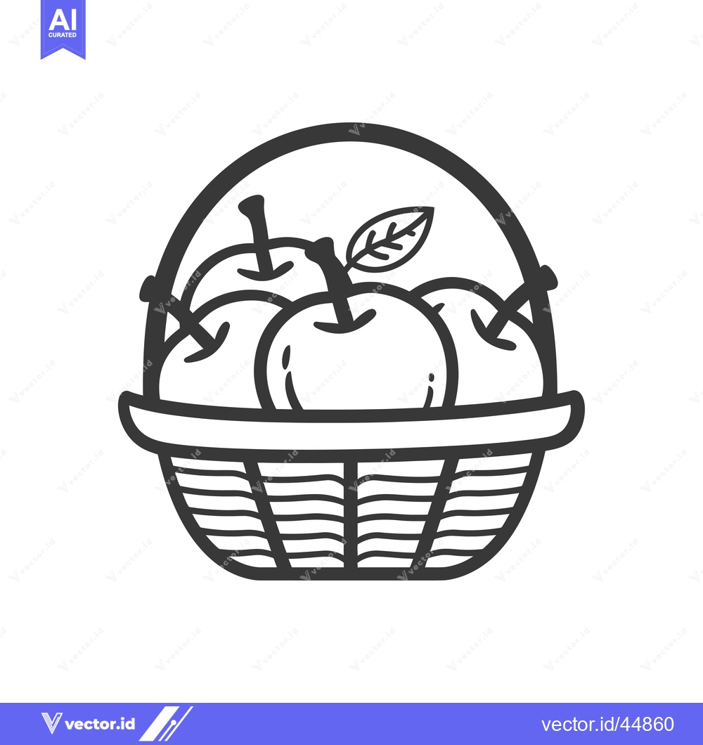 Premium Vector dari Hand-drawn illustration of a basket of apples