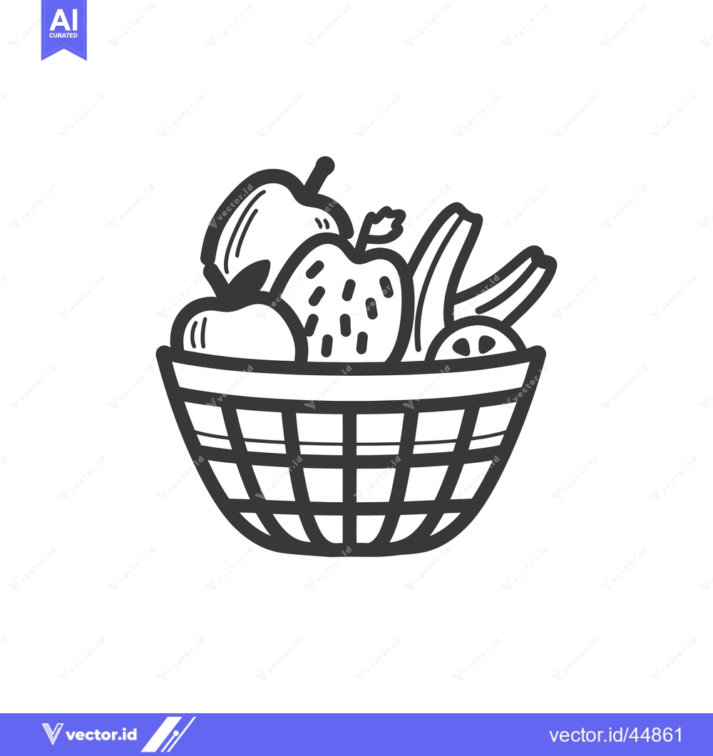 Premium Vector dari Hand-Drawn Illustration of a Basket of Fruit