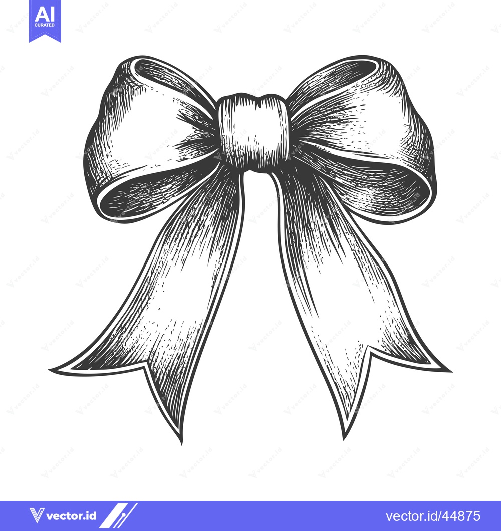 Premium Vector dari Hand-Drawn Illustration of a Black and White Bow