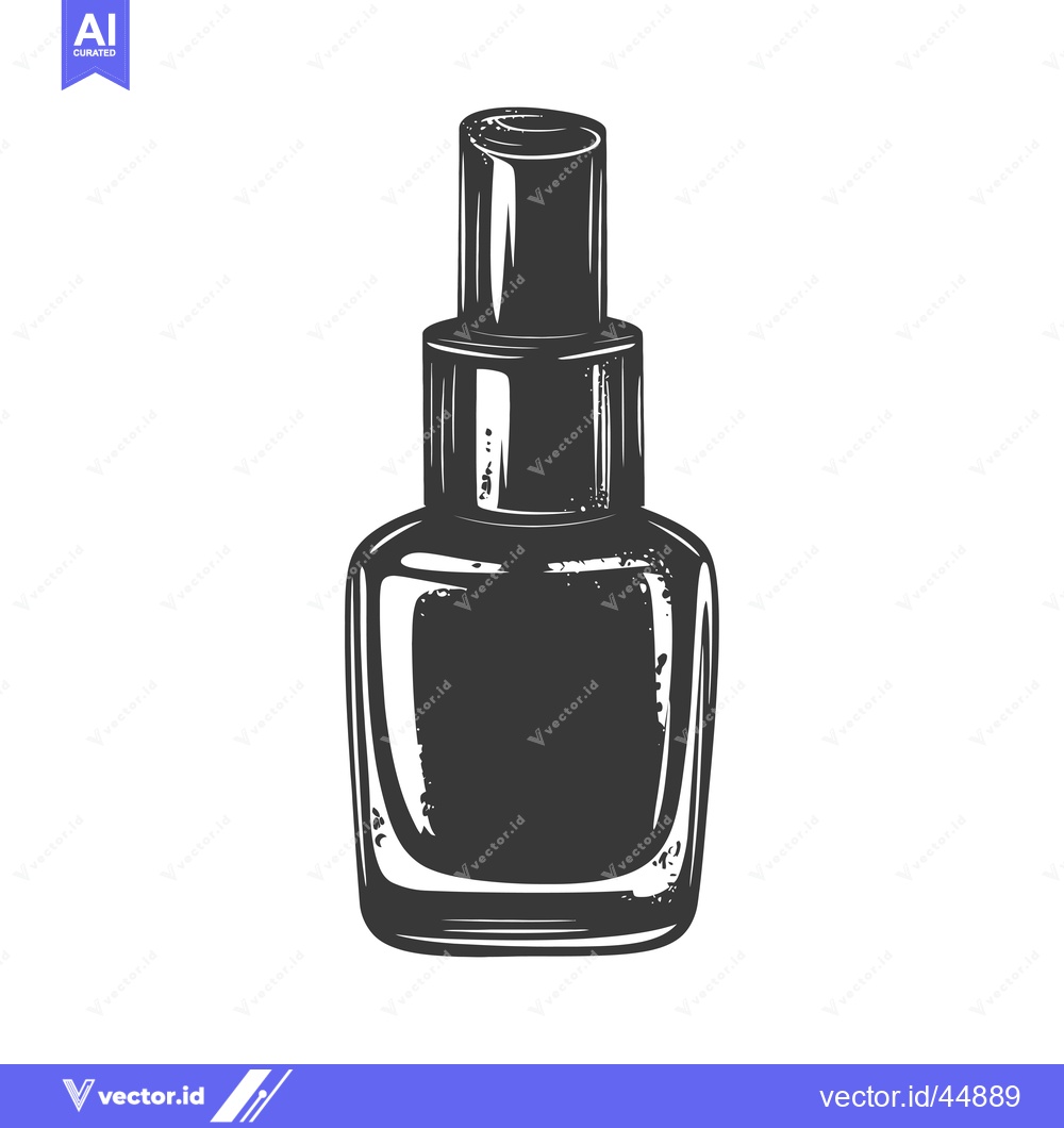Premium Vector of Hand-drawn illustration of a black nail polish bottle