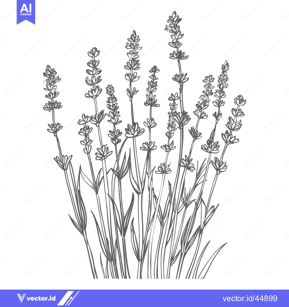 Premium Vector of Hand-Drawn Illustration of a Bouquet of Lavender Flowers