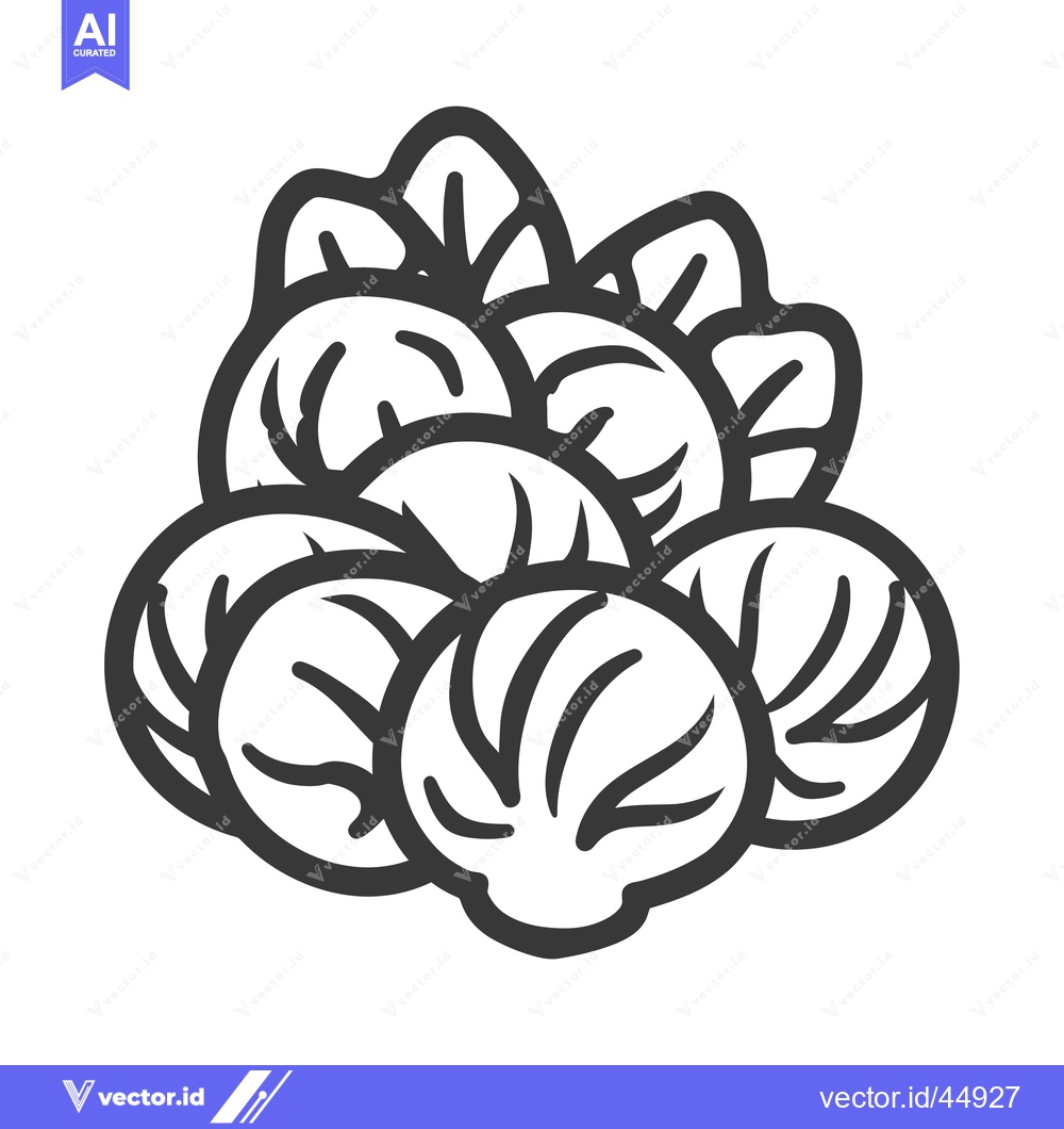 Premium Vector dari Hand-drawn Illustration of a Bunch of Brussels Sprouts
