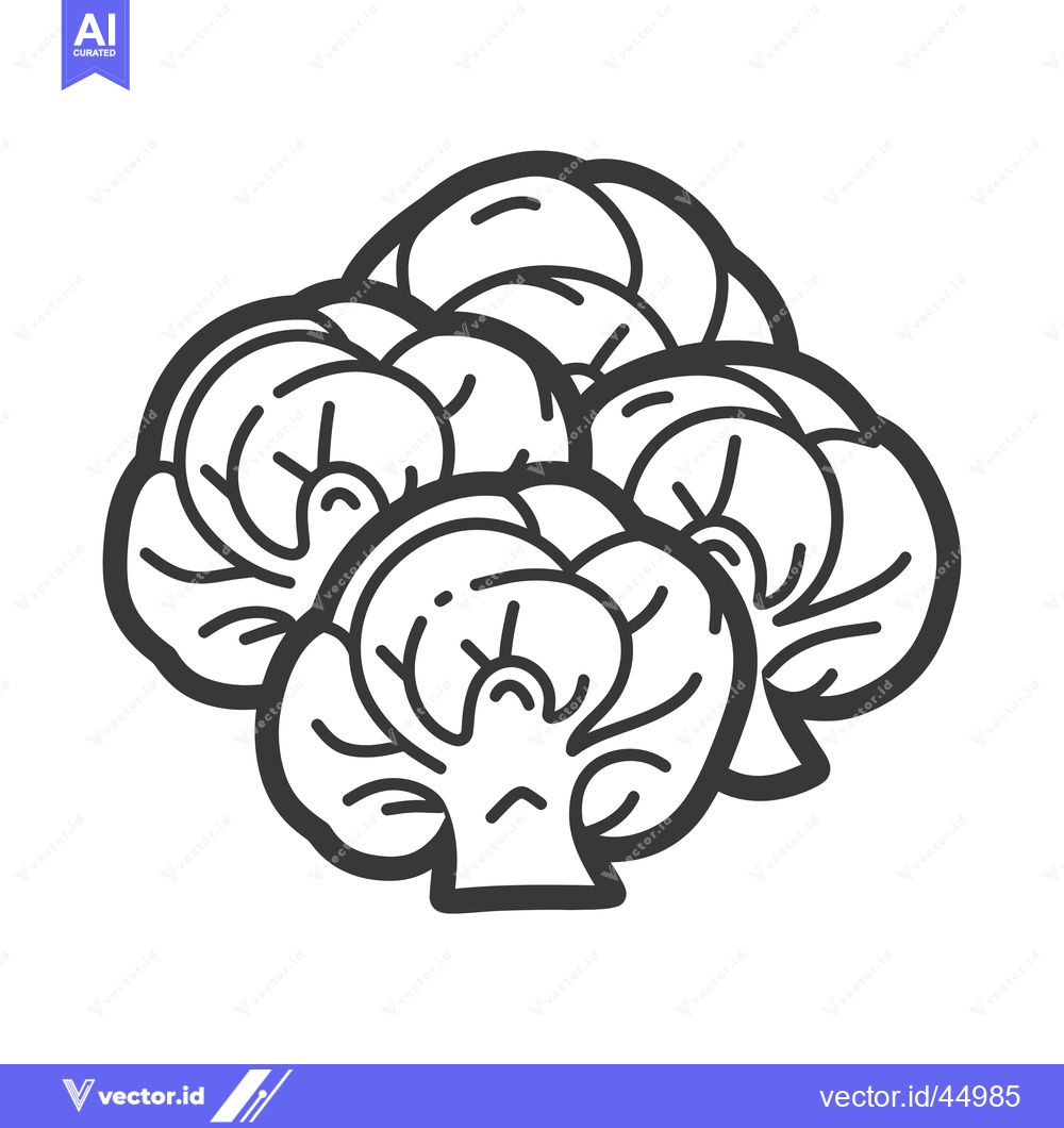 Premium Vector of Hand-drawn illustration of a cluster of Brussels sprouts