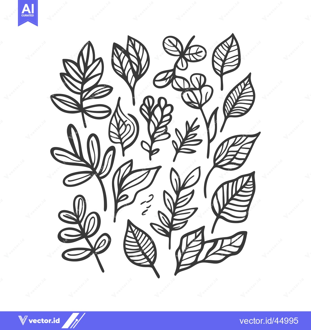 Premium Vector of Hand-drawn Illustration of a Collection of Diverse Leaves