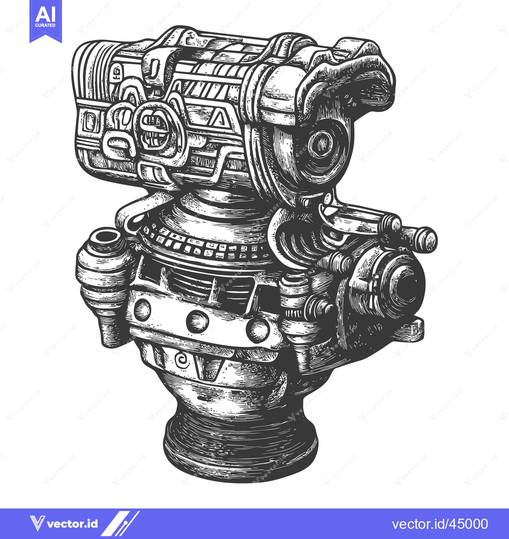 Premium Vector dari Hand-Drawn Illustration of a Complex Steampunk Machine