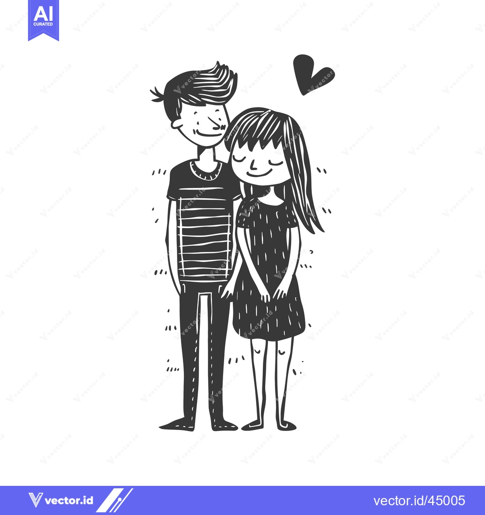 Premium Vector dari Hand-Drawn Illustration of a Couple in Love