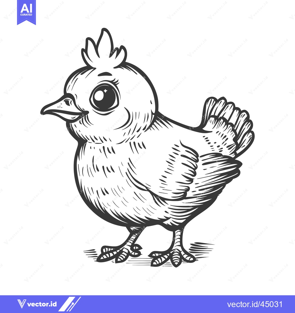 Premium Vector dari Hand-drawn Illustration of a Cute Chick with Big Eyes