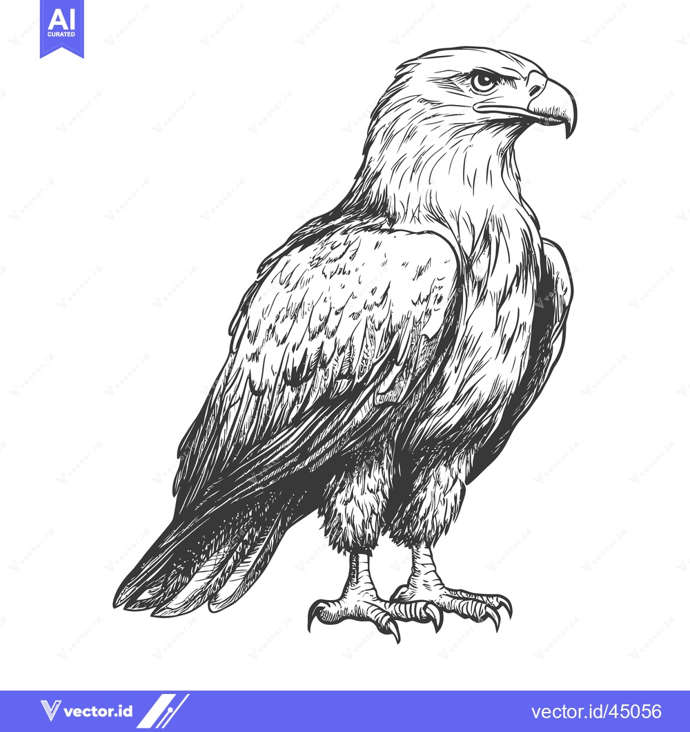 Premium Vector dari Hand-Drawn Illustration of a Detailed Eagle