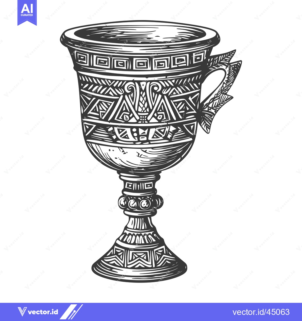 Premium Vector dari Hand-drawn illustration of a detailed ornate goblet