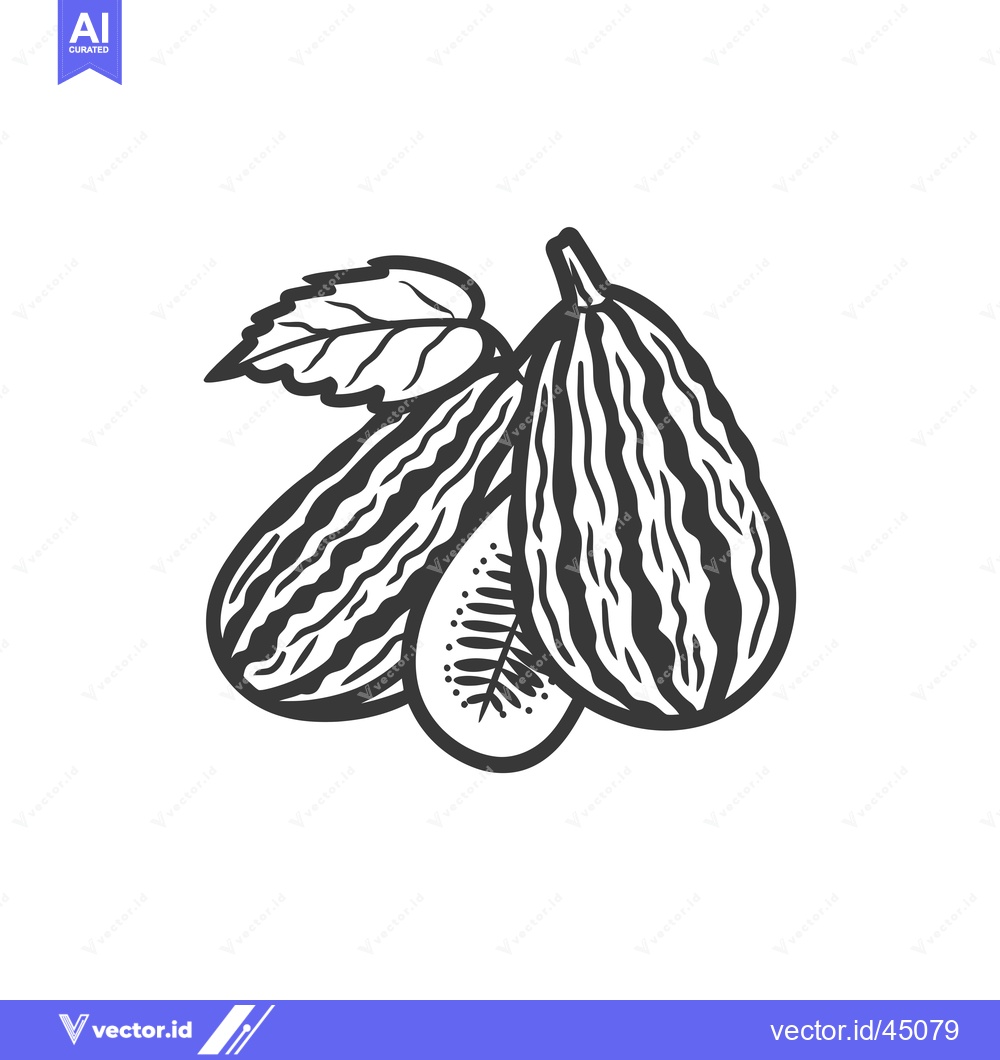 Premium Vector dari Hand-Drawn Illustration of a Fig with Leaf