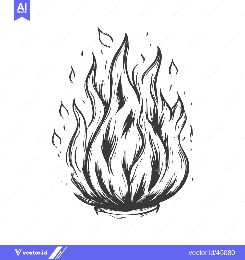 Premium Vector of Hand-drawn illustration of a flame with a base
