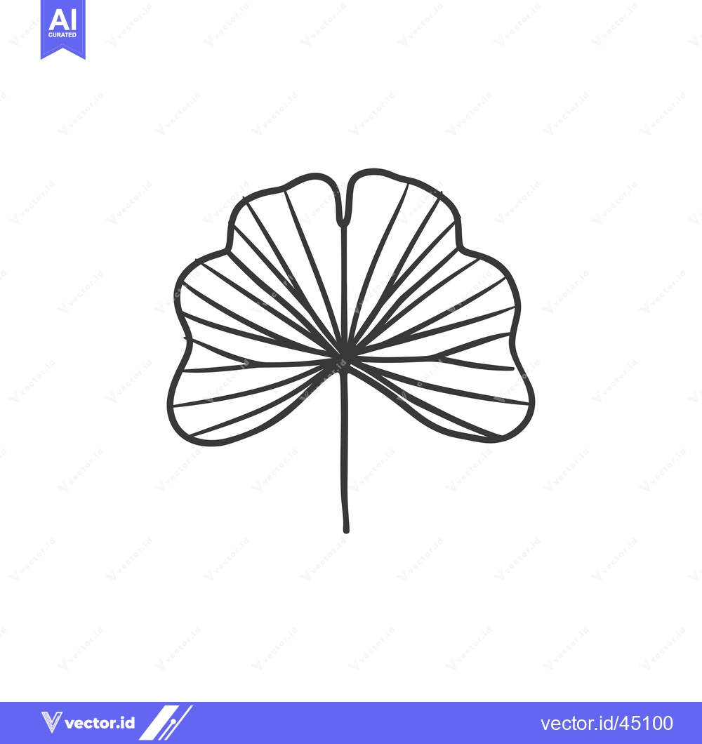 Premium Vector dari Hand-drawn illustration of a ginkgo leaf