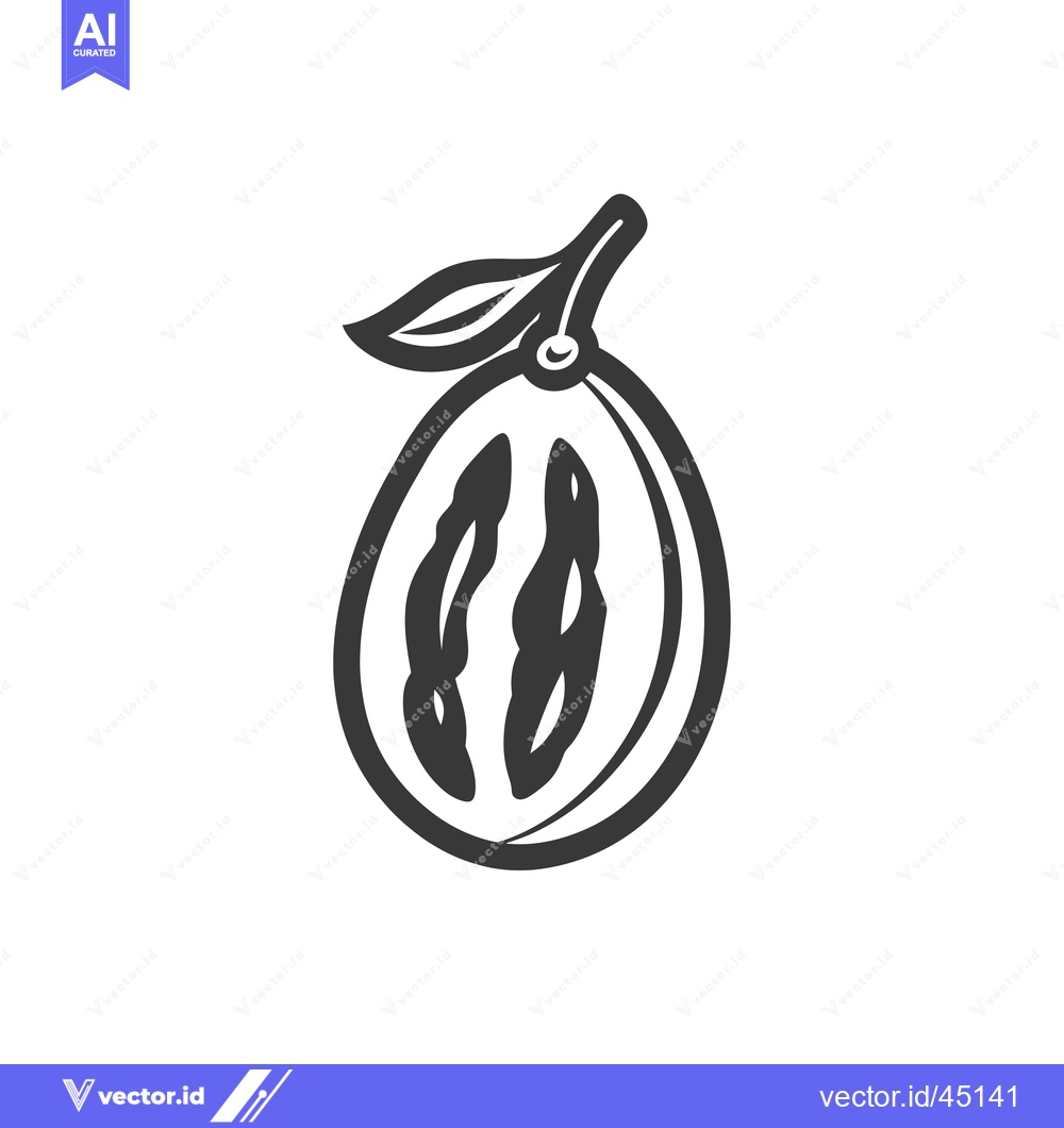 Premium Vector of Hand-drawn illustration of a halved vanilla bean with a leaf