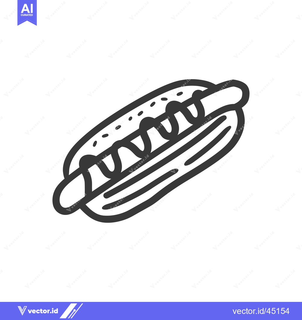 Premium Vector of Hand-Drawn Illustration of a Hot Dog with Mustard
