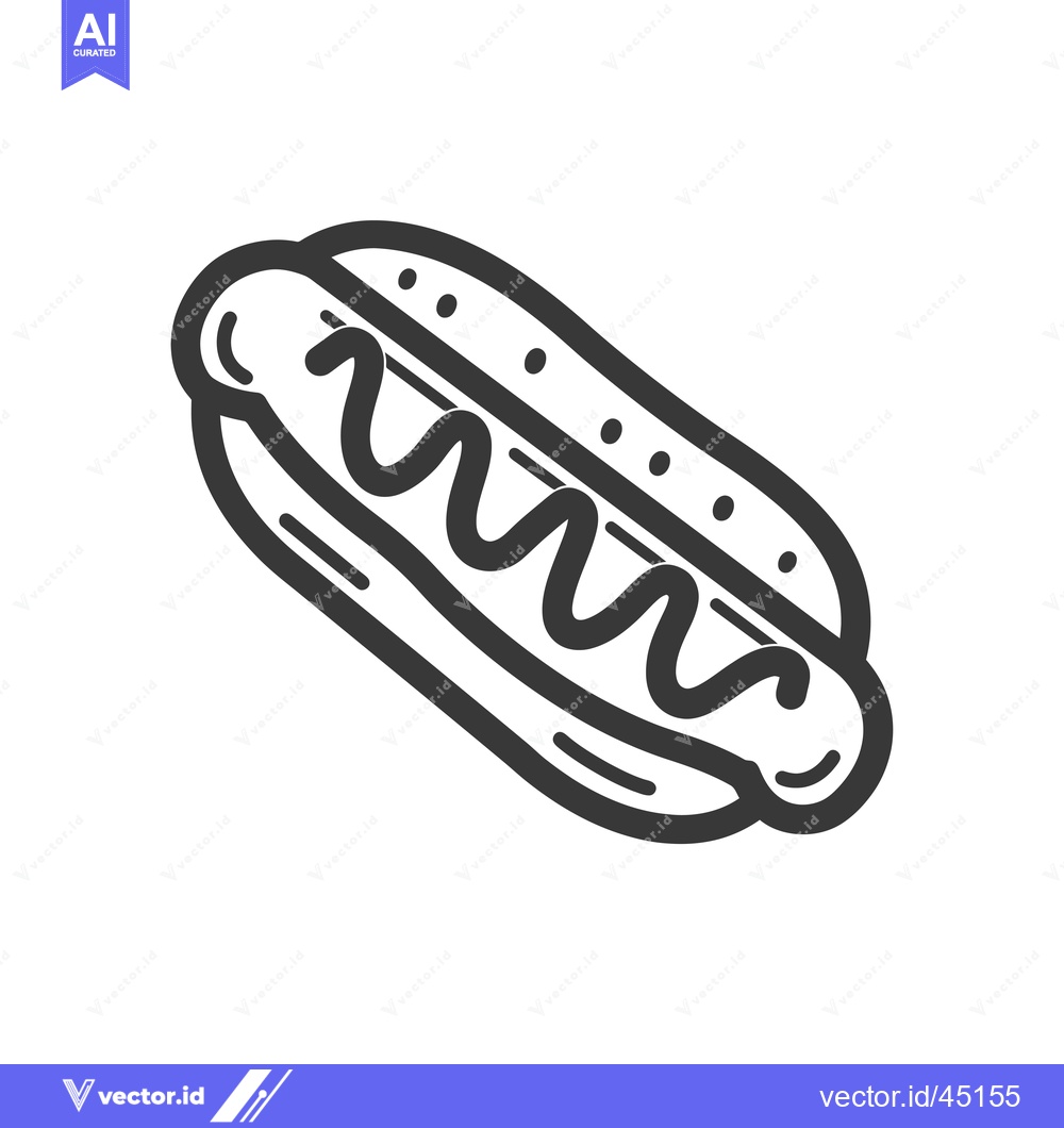 Premium Vector dari Hand-drawn illustration of a hotdog with mustard
