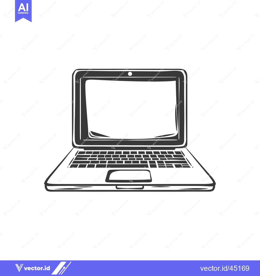 Premium Vector dari Hand-drawn illustration of a laptop computer