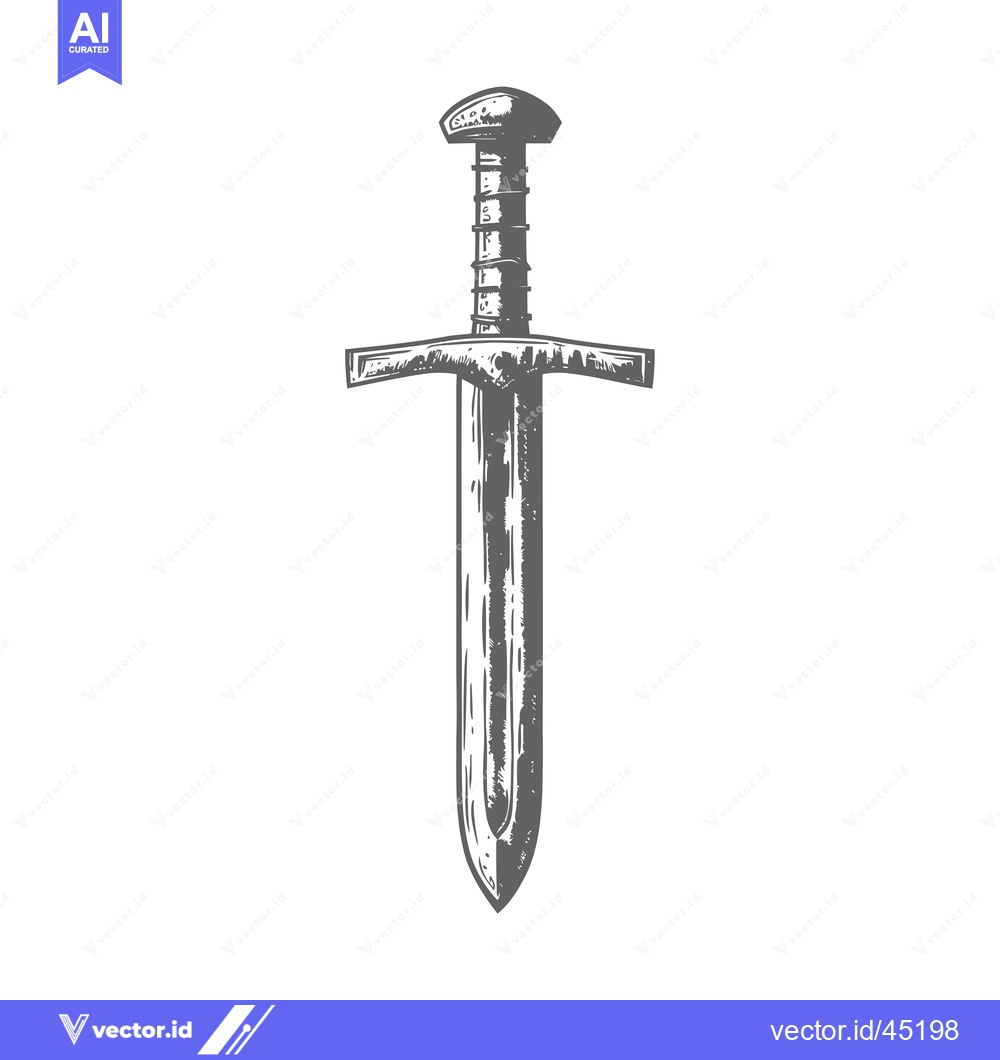 Premium Vector dari Hand-Drawn Illustration of a Medieval Sword