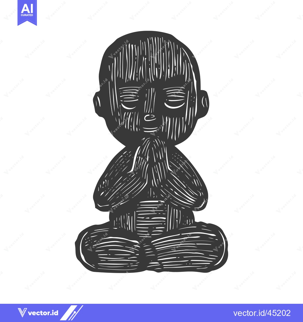 Premium Vector dari Hand-drawn illustration of a meditating person in a seated lotus posit