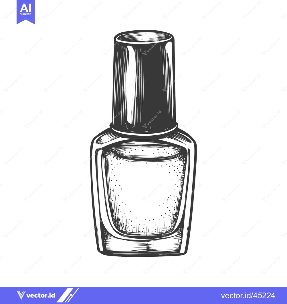 Premium Vector dari Hand-drawn illustration of a nail polish bottle