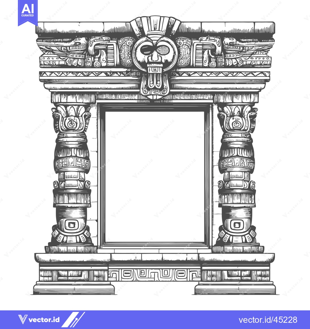 Premium Vector dari Hand-Drawn Illustration of an Ancient Mayan Archway