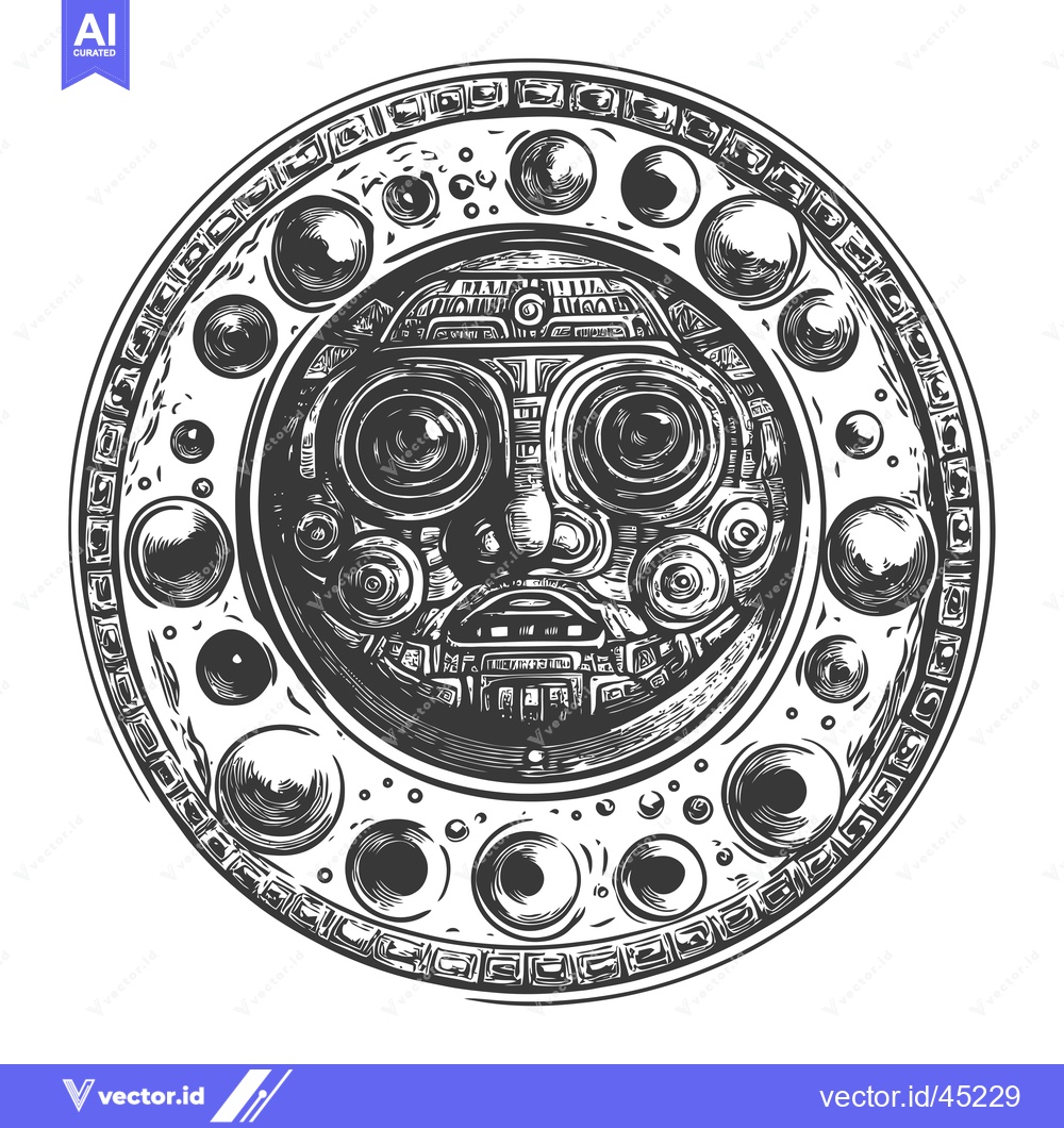 Premium Vector dari Hand-Drawn Illustration of an Ancient Mayan Deity with Intricate Detai