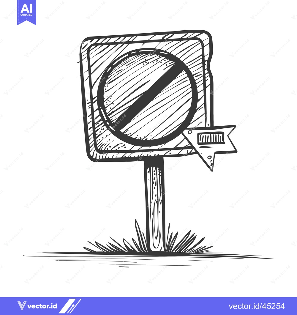 Premium Vector of Hand-drawn illustration of a no entry sign with a diagonal slash