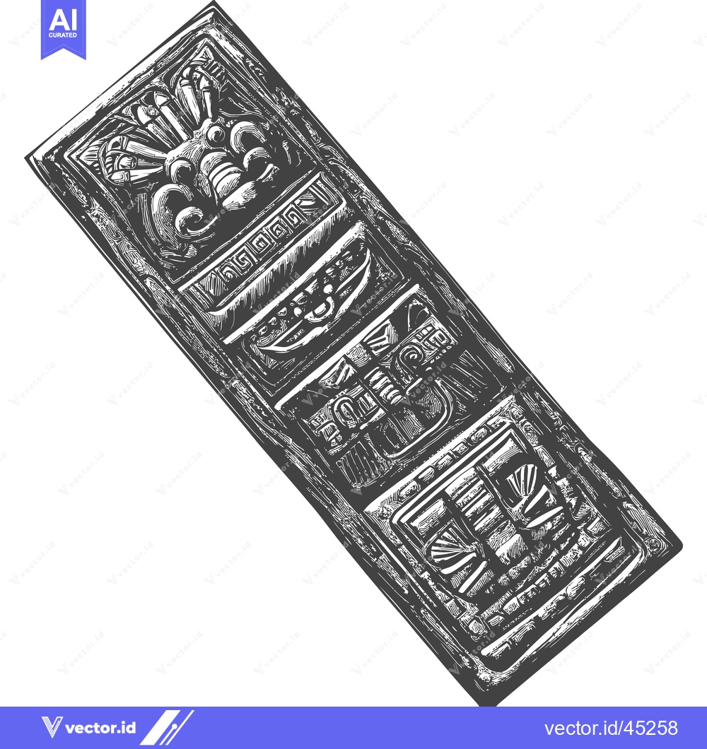 Premium Vector dari Hand-drawn Illustration of an Ornate Aztec Design