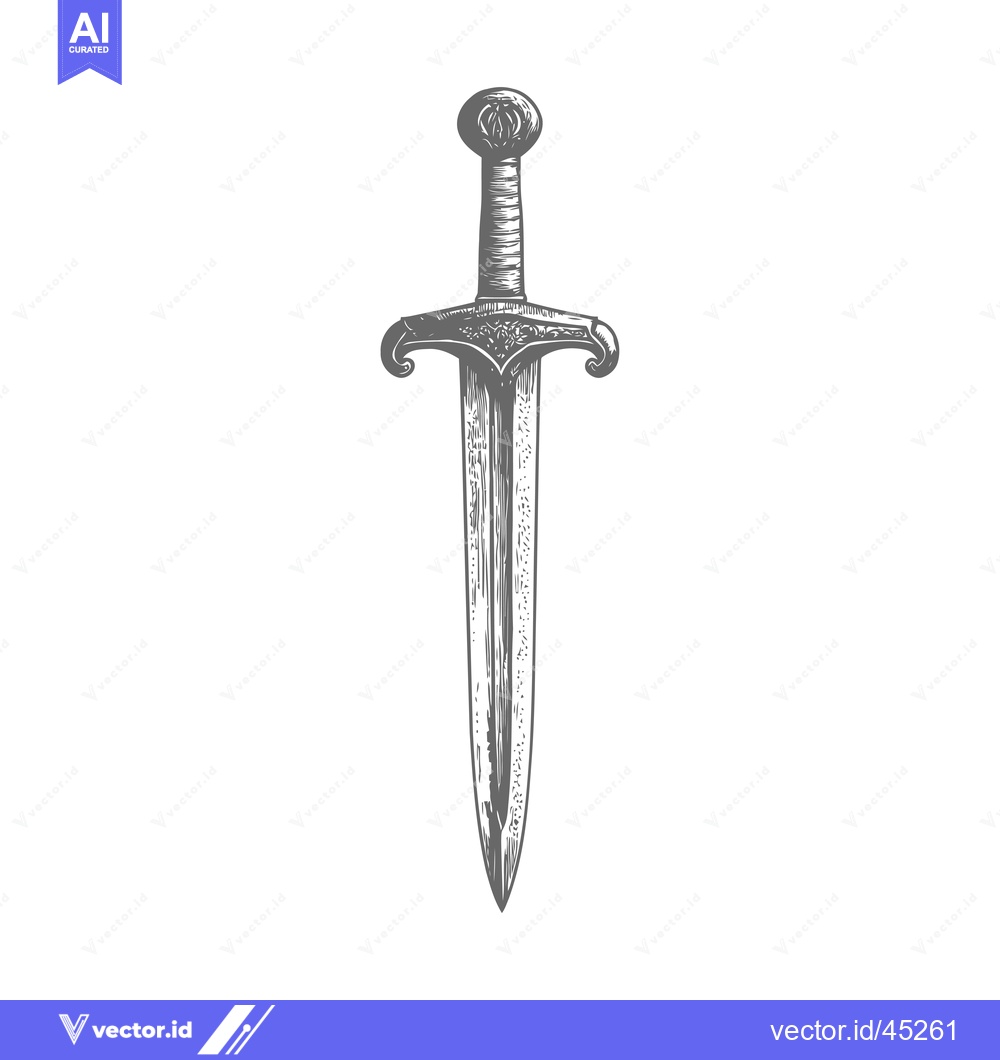 Premium Vector dari Hand-Drawn Illustration of an Ornate Sword