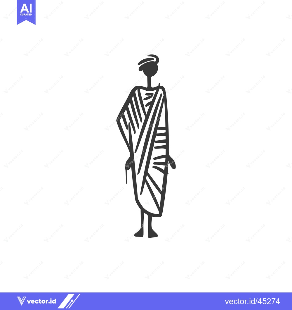 Premium Vector dari Hand-drawn Illustration of a Person Wearing a Traditional Garment