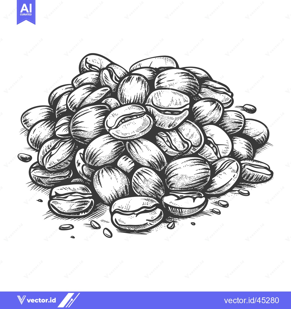 Premium Vector dari Hand-Drawn Illustration of a Pile of Coffee Beans