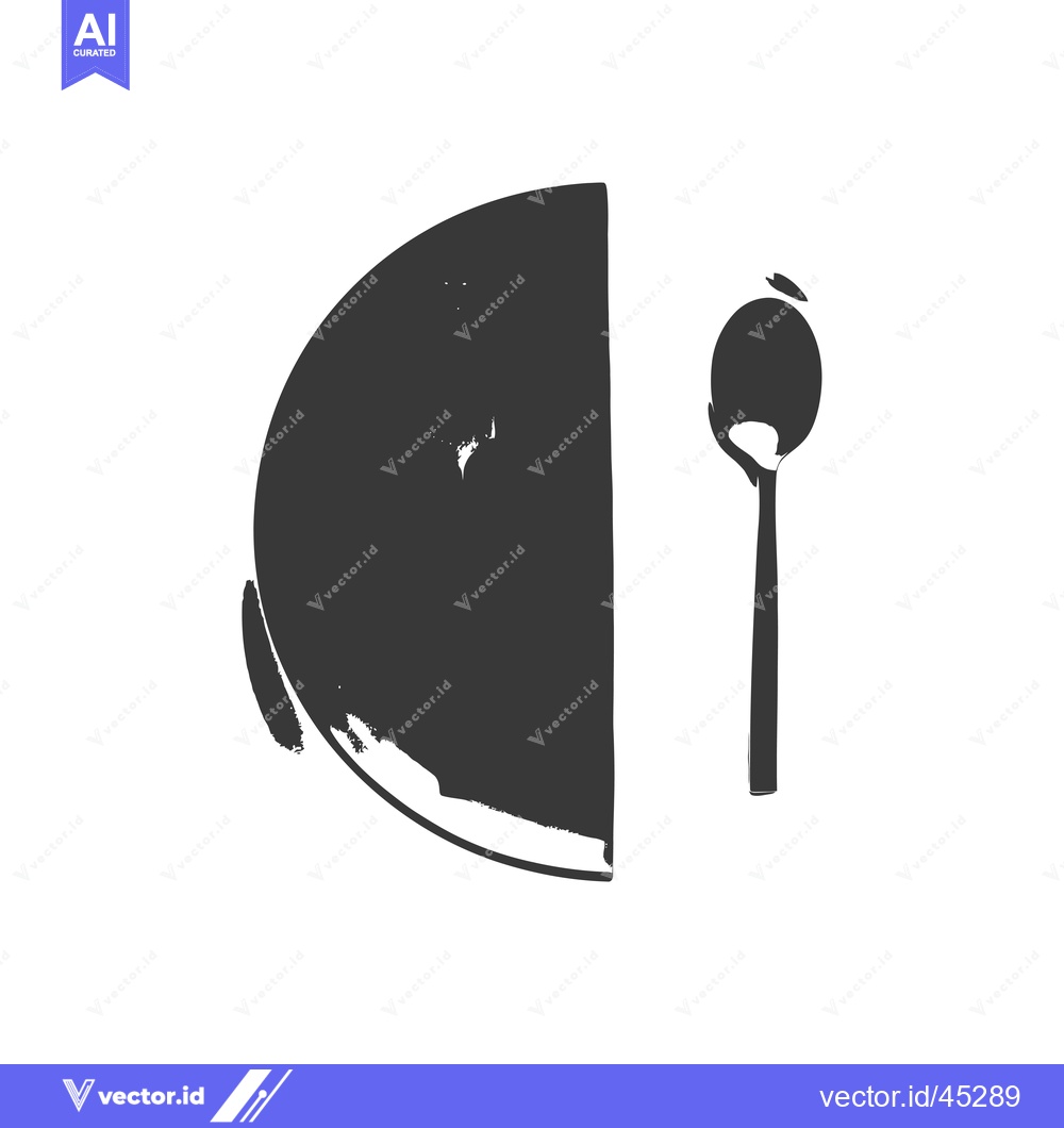Premium Vector dari Hand-drawn illustration of a plate and spoon