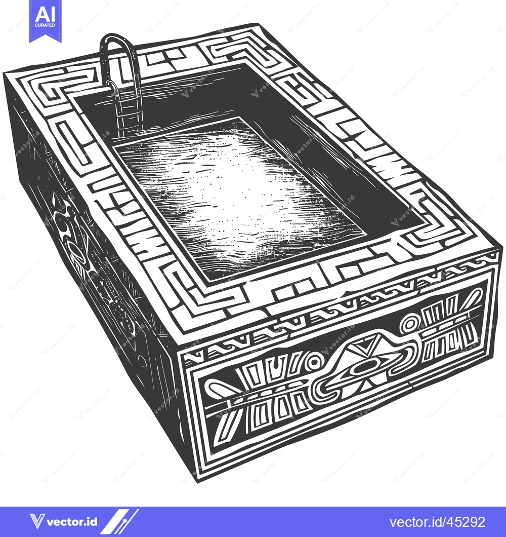 Premium Vector dari Hand-Drawn Illustration of a Pool with Geometric Design