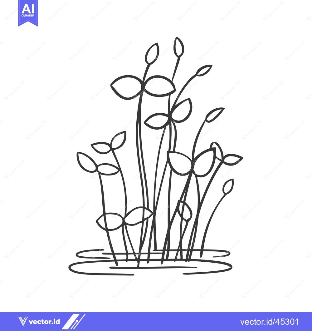 Premium Vector of Hand-Drawn Illustration of Aquatic Plants in Water
